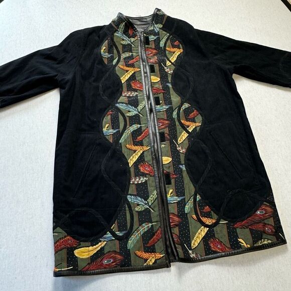 Vintage KOOS Of Course Vinyl Quilted Reversible Jacket Sz 1X - Picture 2 of 11